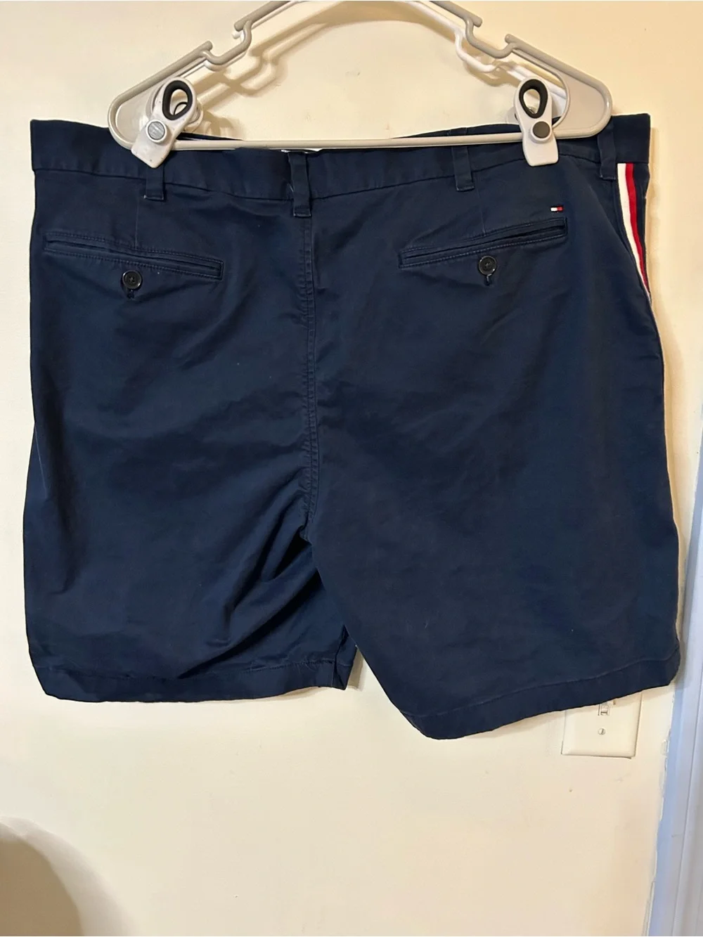 Tommy Hilfiger Navy Shorts with Red & White Side Stripes